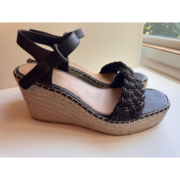 Veronica Beard  brown Reema Braided Ankle-Strap Wedge Sandals size 12 - Picture 11 of 13